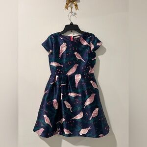 Crewcuts Navy and Pink Bird Print Dress